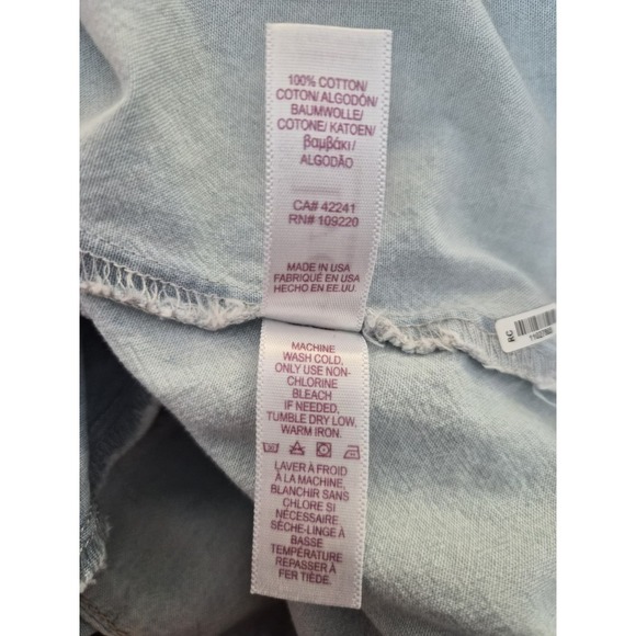 Velvet by Graham & Spencer Denim Dress Womens S Puff Sleeve Chambray Pockets - Picture 8 of 8